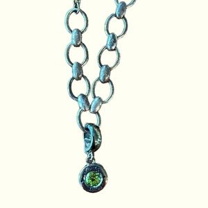 NEW Carolee Love Peridot Chain Bracelet Sterling 925 Toggle Clasp GIFT Dangle…